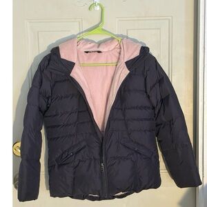 The North Face Kids Navy and Pink Puffer Jacket